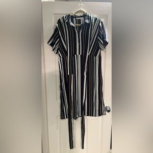 Lush Dress Tie Wrap Stripe